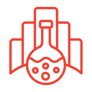 Chemistry symbol with test tube and chart