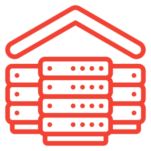Server farm graphic with roof design