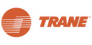 Orange Trane logo with striped circle