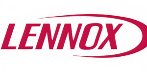 Lennox red logo with curved swoosh
